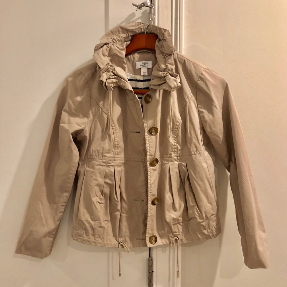 LOFT Cropped Khaki Jacket